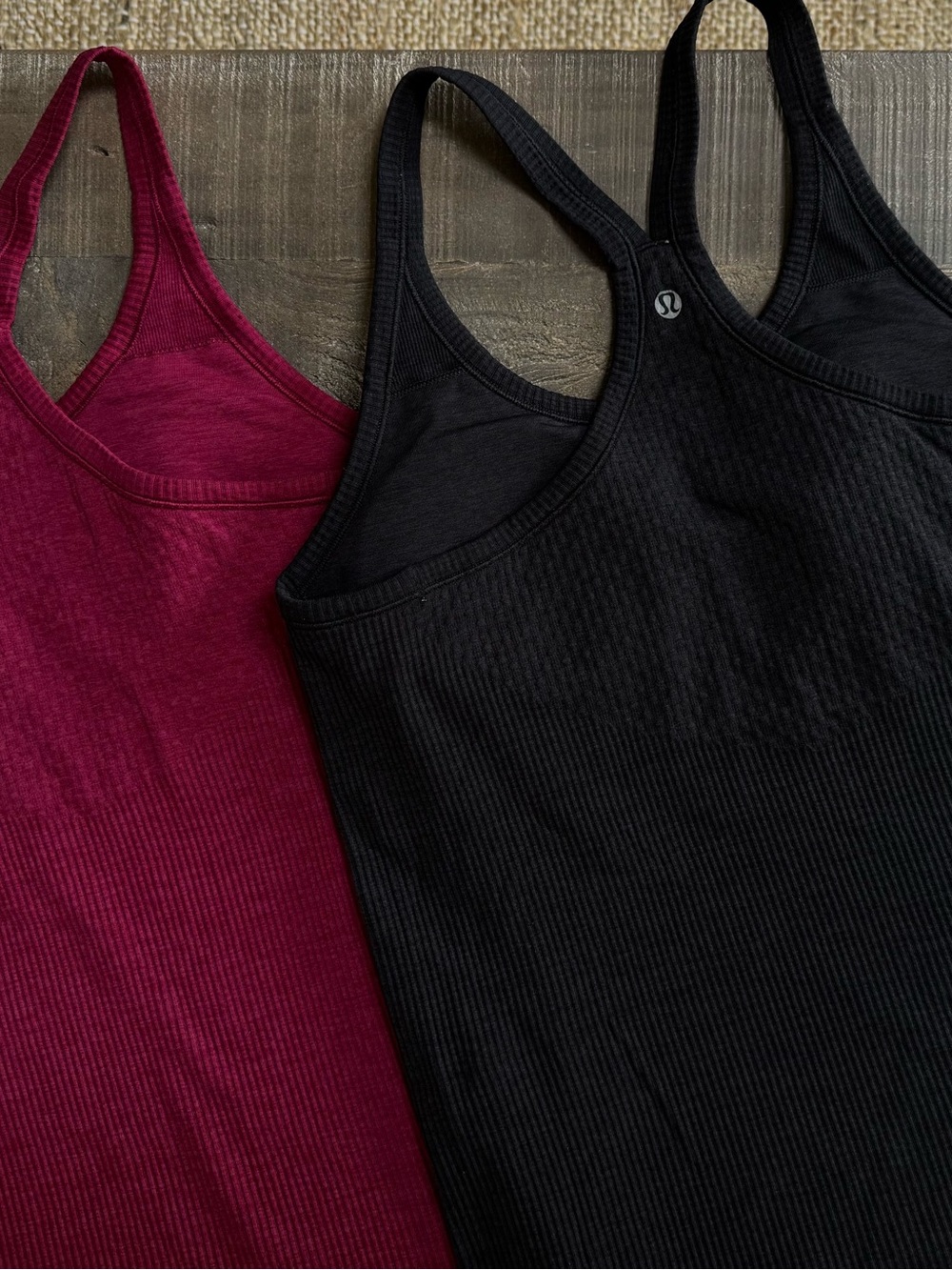 Lululemon Ribbed Ebb to street Racerback Tank Top - Black & Red - Picture 5 of 7